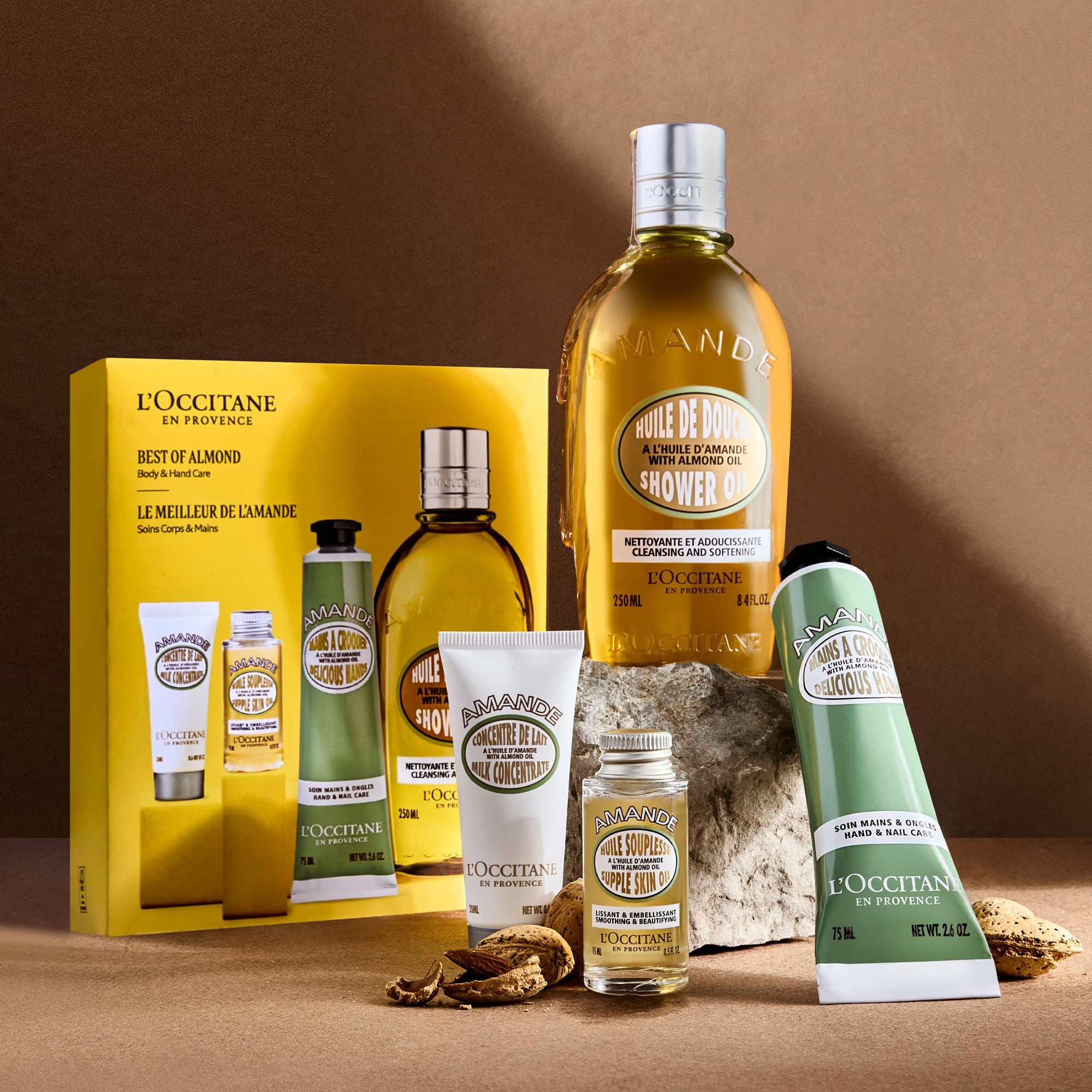 L'OCCITANE Almond Greatest Hits: Cleansing Shower & Supple Skin Oils, Moisturizer & Hand Cream, Purifies, Hydrates, Smooths Skin, Bath & Body Gift Set - Image 3