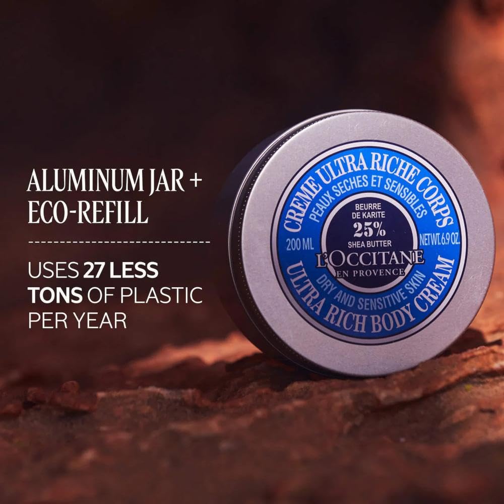 L’Occitane Shea Butter Ultra Rich Body Cream, Nourishing Moisturizer for Dry, Sensitive Skin, Fast Absorbing, Refillable, Vegan Skincare, Light Scent - Image 11
