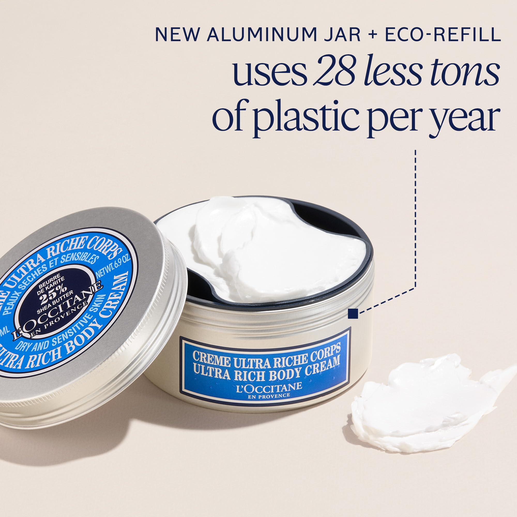 L’Occitane Shea Butter Ultra Rich Body Cream, Nourishing Moisturizer for Dry, Sensitive Skin, Fast Absorbing, Refillable, Vegan Skincare, Light Scent - Image 7