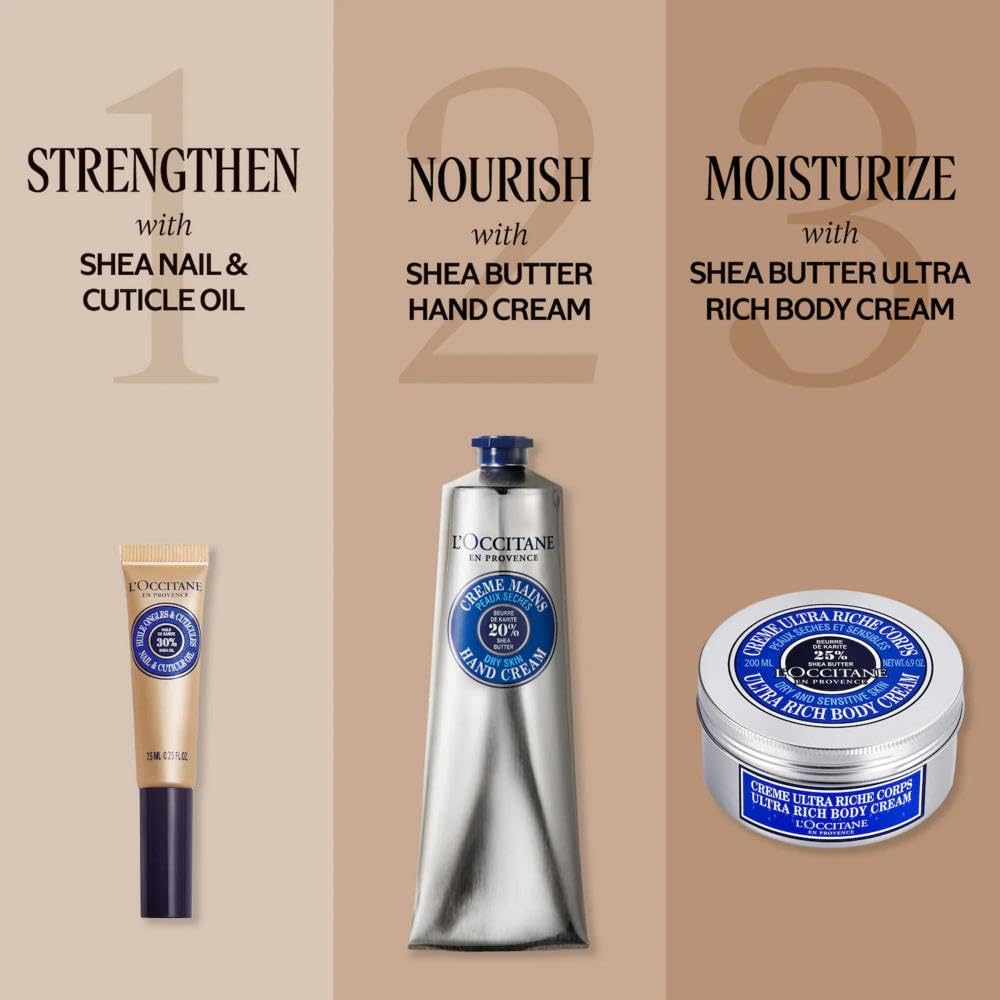 L’Occitane Shea Butter Ultra Rich Body Cream, Nourishing Moisturizer for Dry, Sensitive Skin, Fast Absorbing, Refillable, Vegan Skincare, Light Scent - Image 8